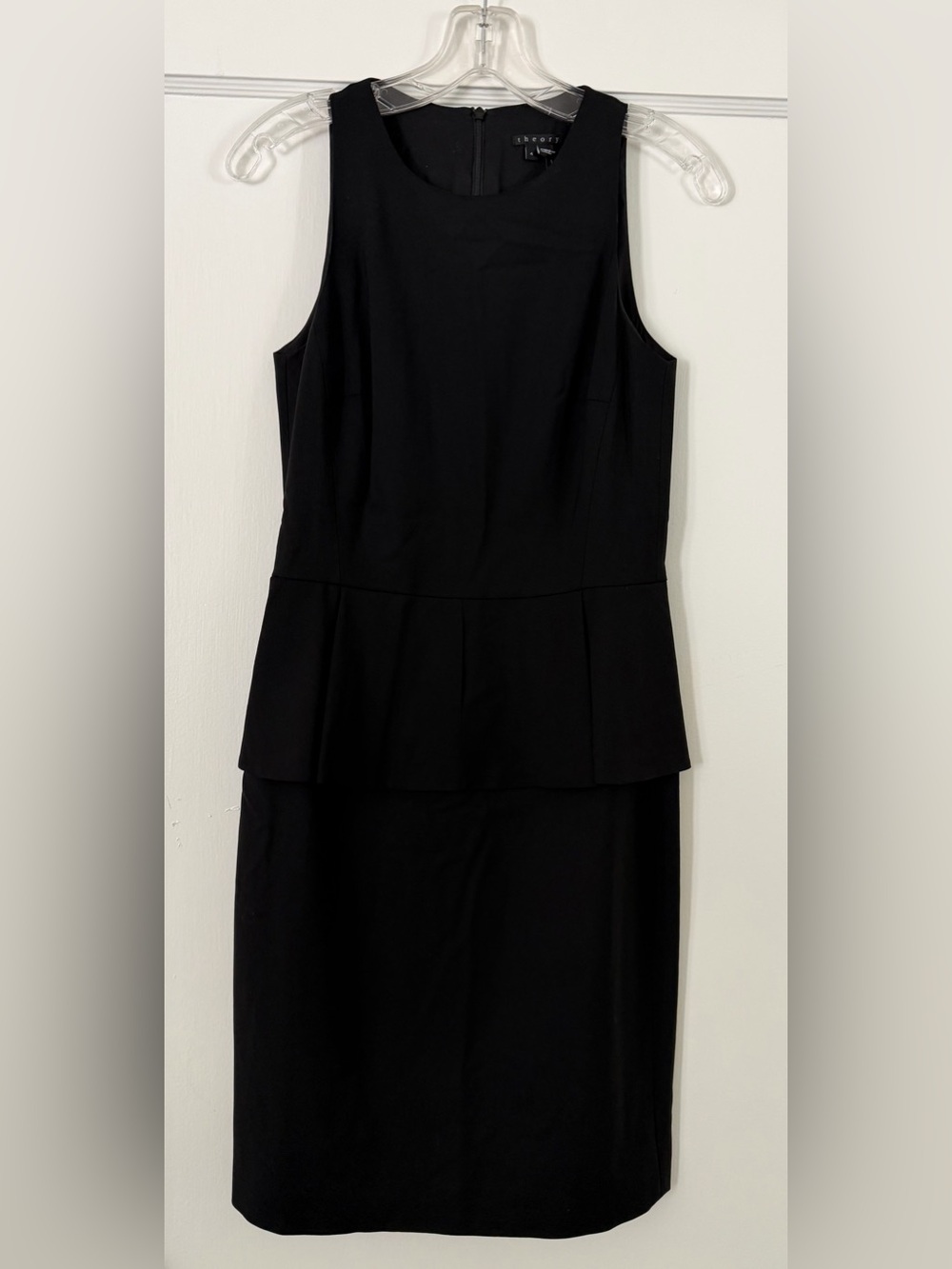NWT Theory Black Sleeveless Dress - Classic Black with Peplum - Size 4